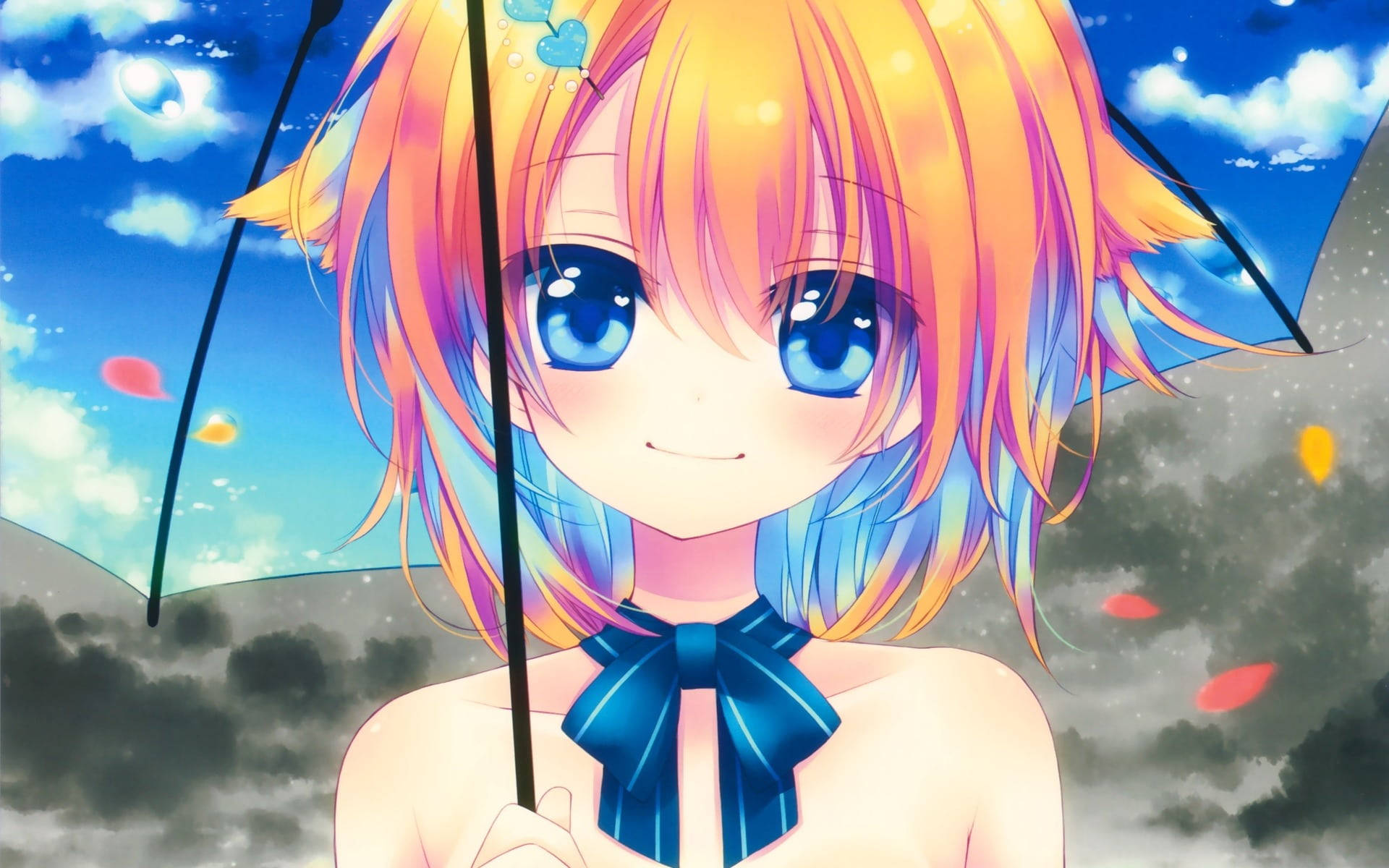 Cute Anime Characters With An Umbrella