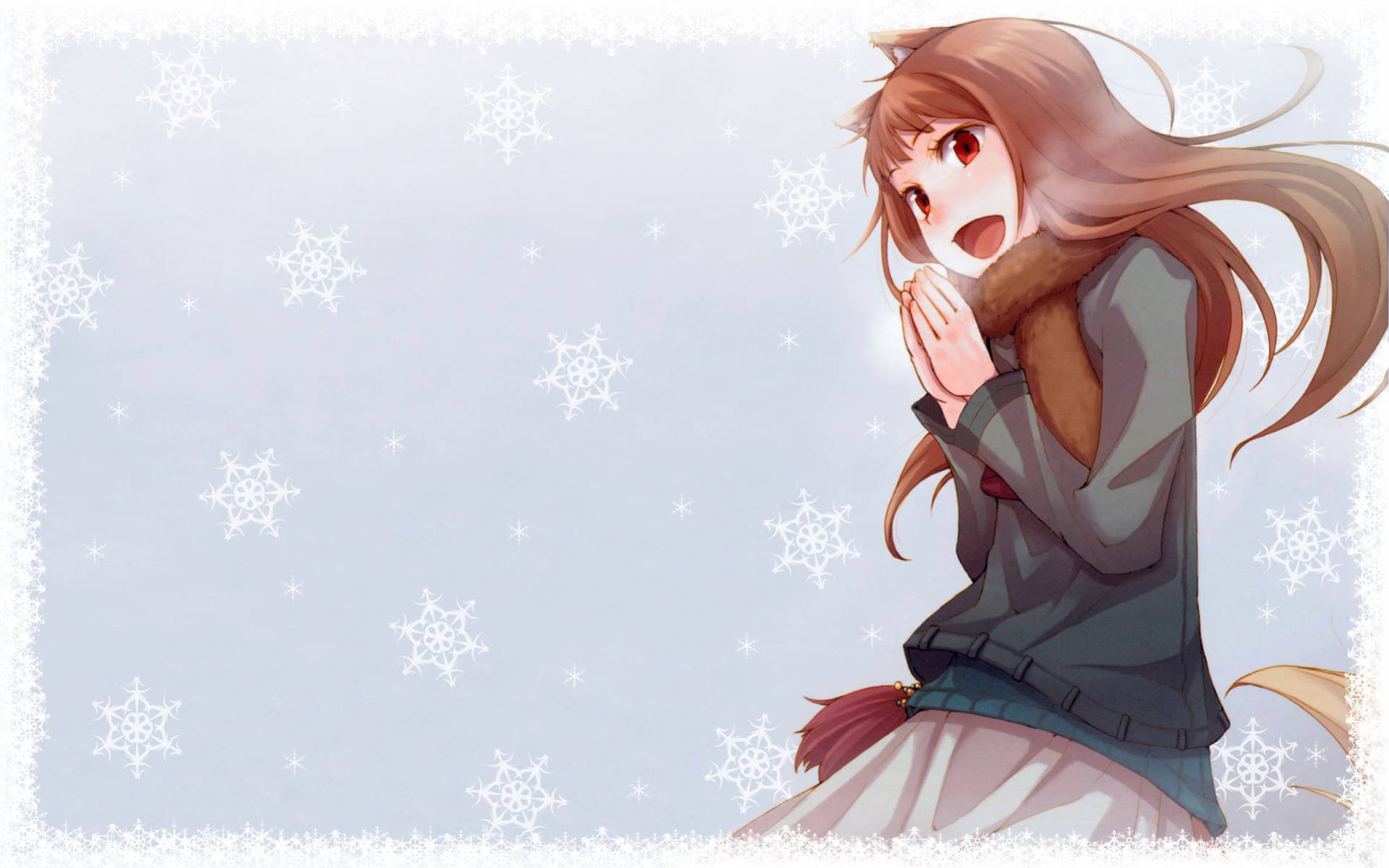 Cute Anime Characters With Snowflakes
