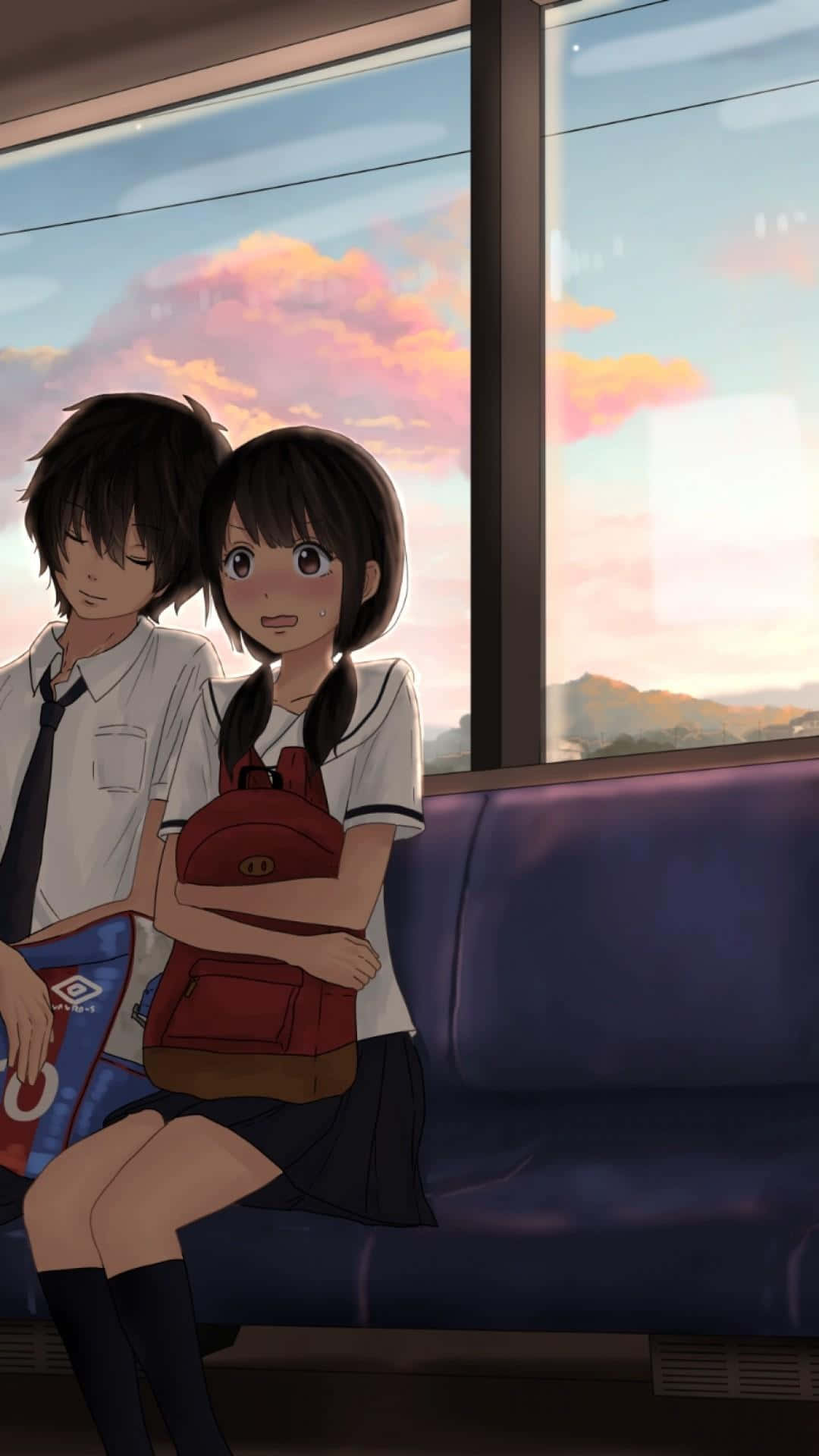 Download Cute Anime Couple 1080 X 1920 Picture | Wallpapers.com