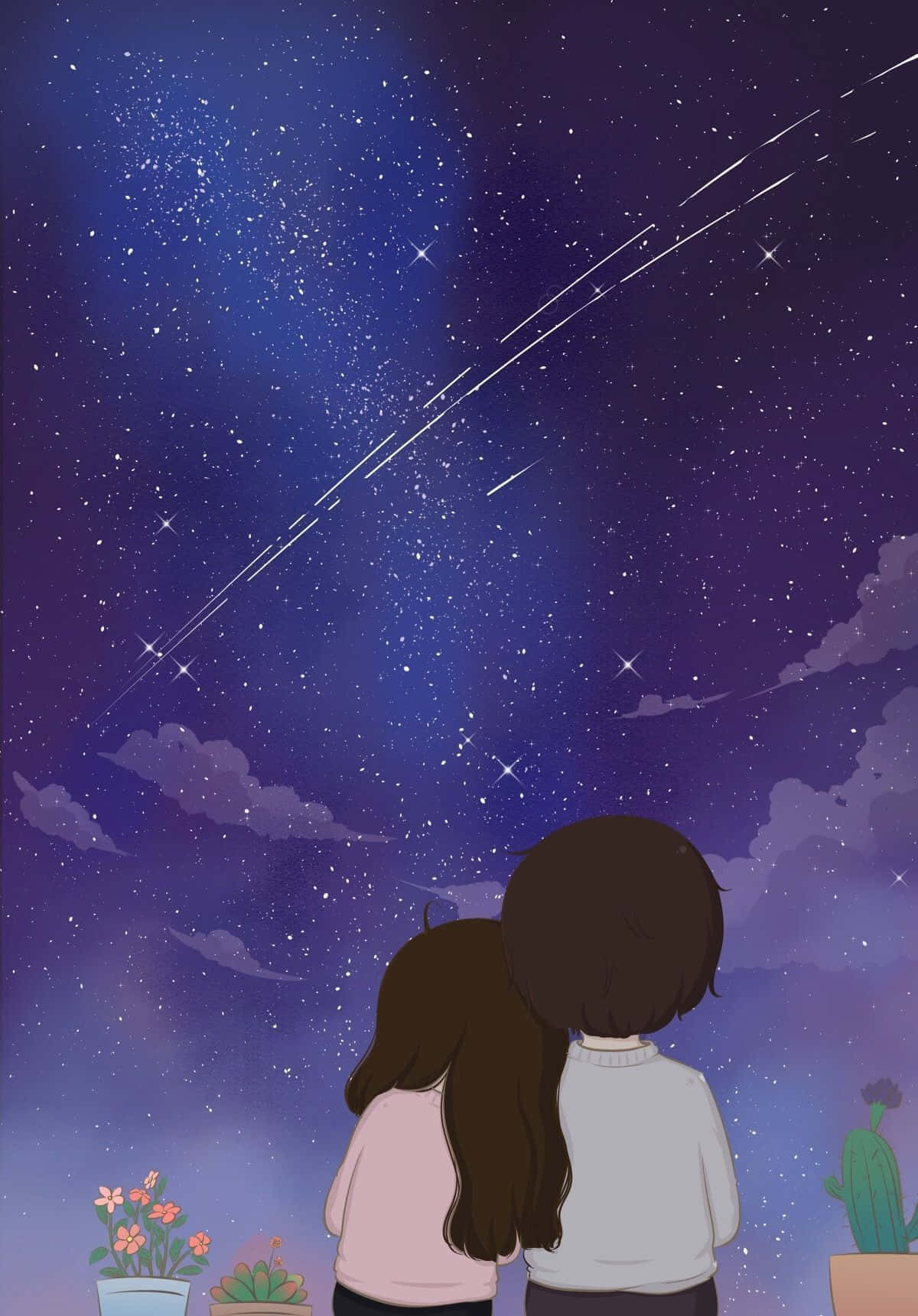 Download Cute Anime Couple 1200 X 1721 Picture | Wallpapers.com