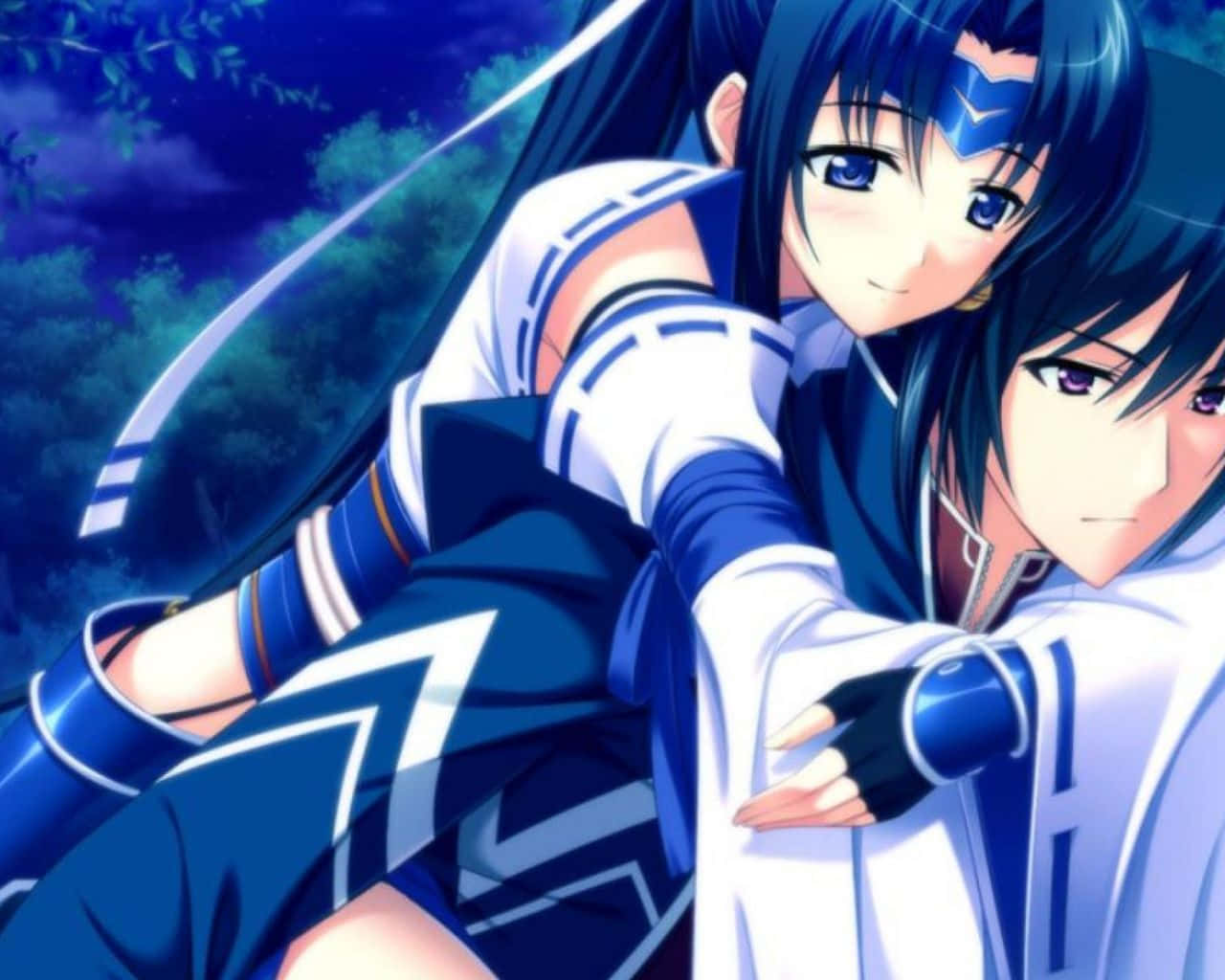 Captivating Cute Anime Couple Embrace