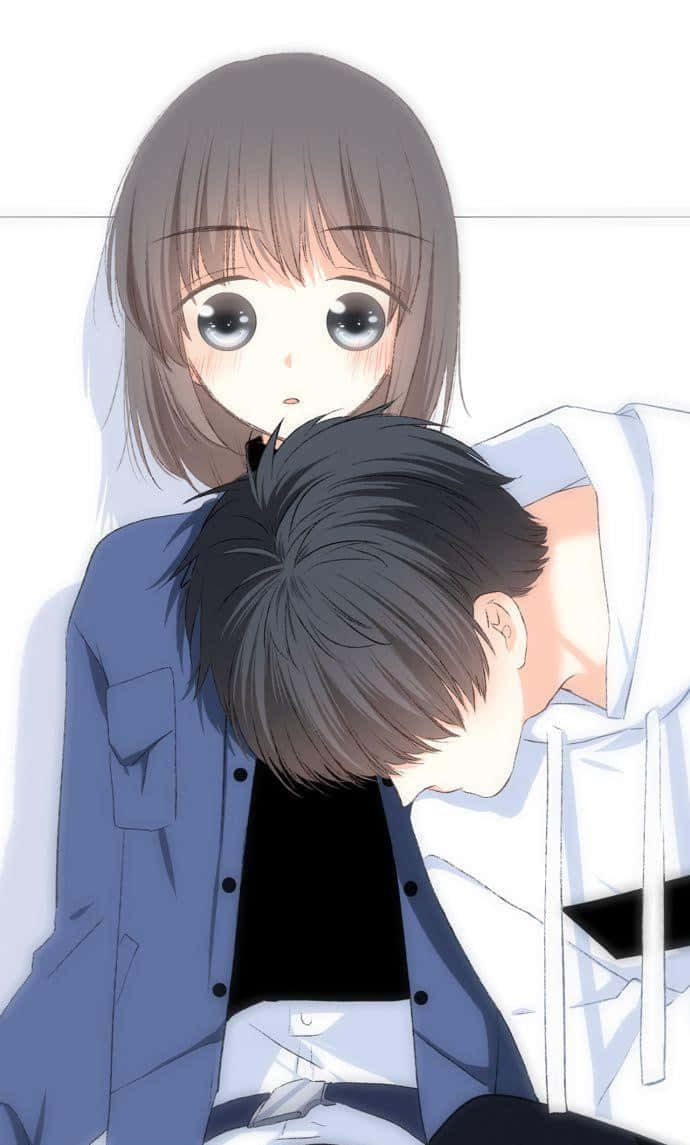 Enchanting Anime Couple Embrace