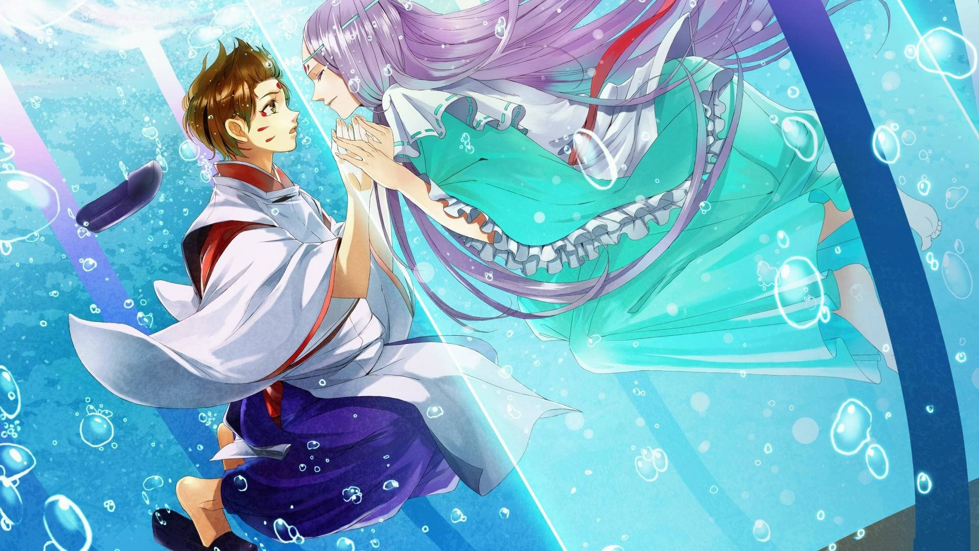 Cute Anime Couple Underwater Wallpaper