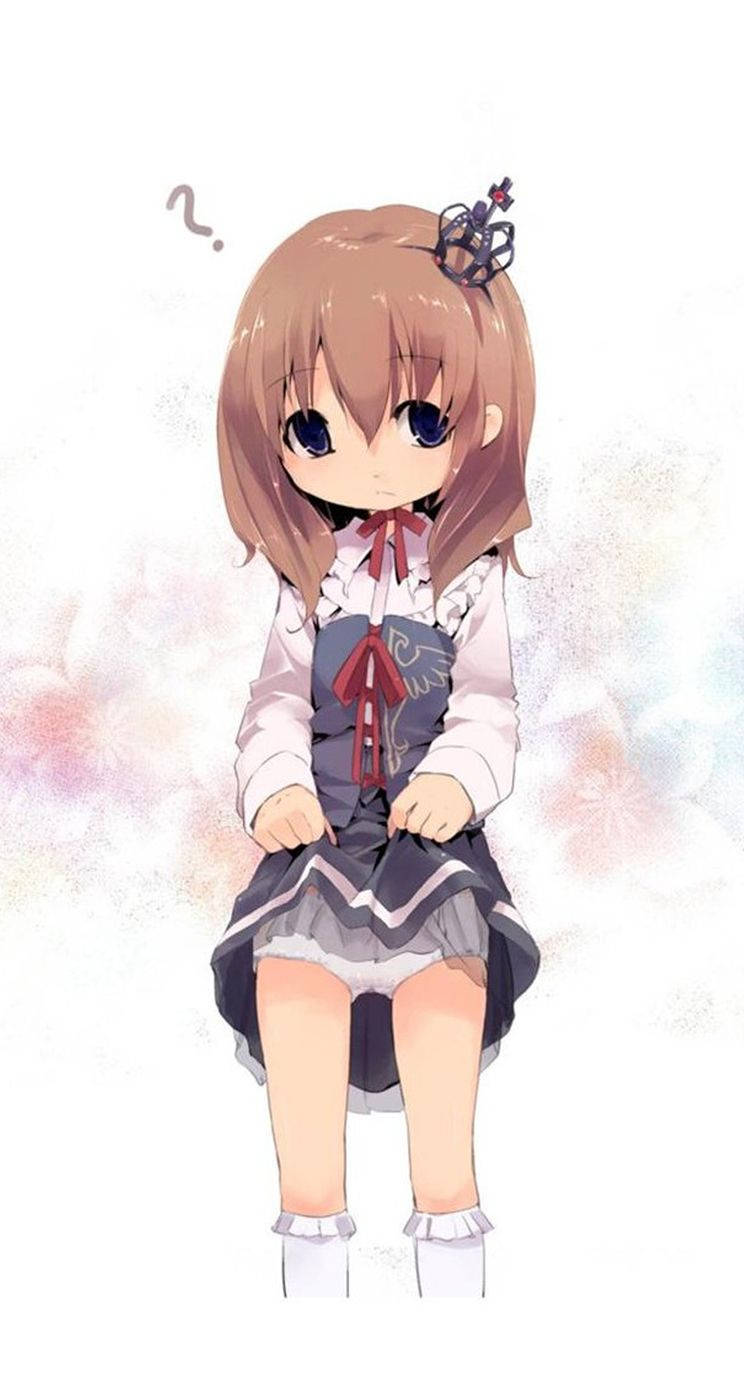 Cute Anime Girl iPhone With Skirt Wallpaper
