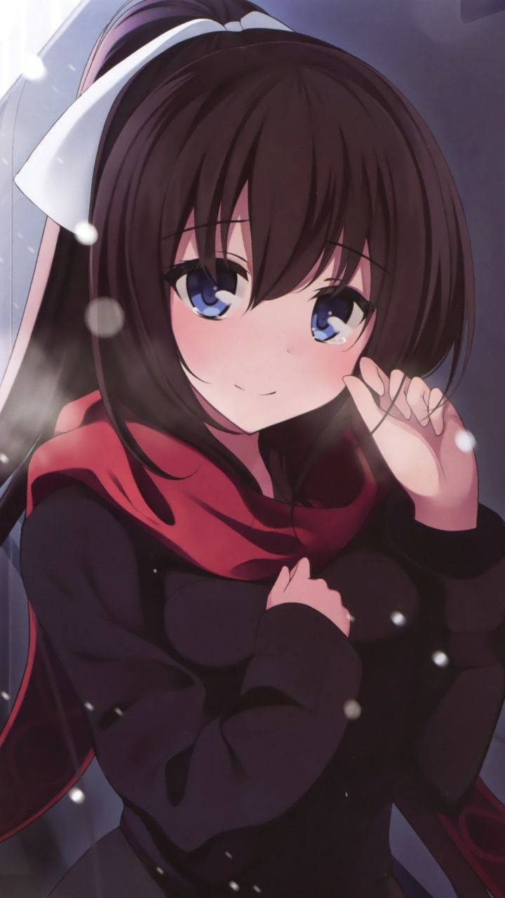 Cute Anime Girl Red Scarf