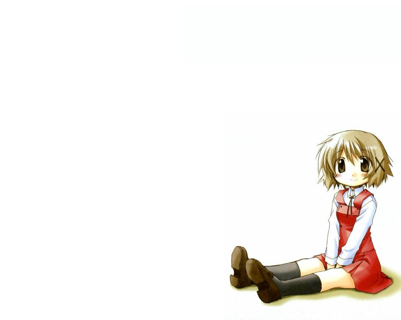 Cute Anime Girl Sitting On Floor Wallpaper