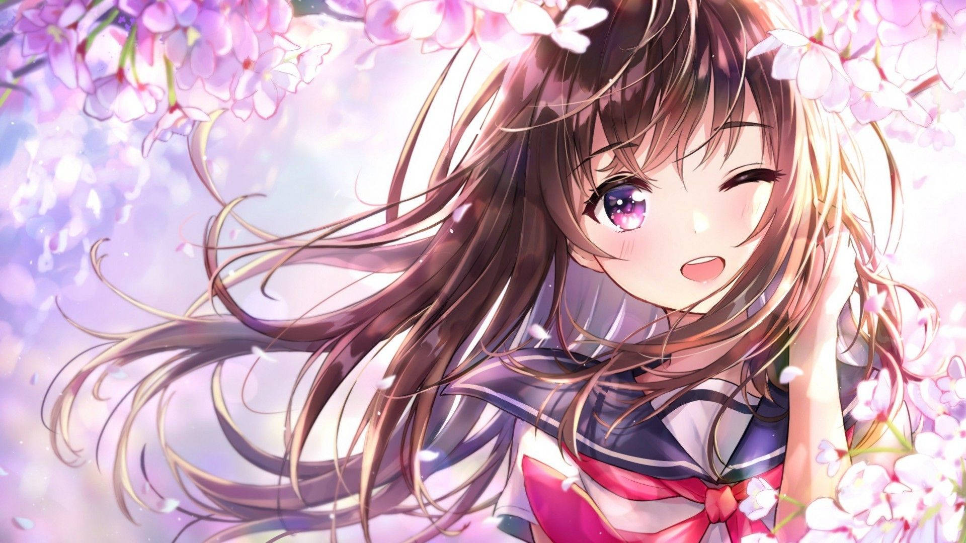 Cute Anime Girl Winking