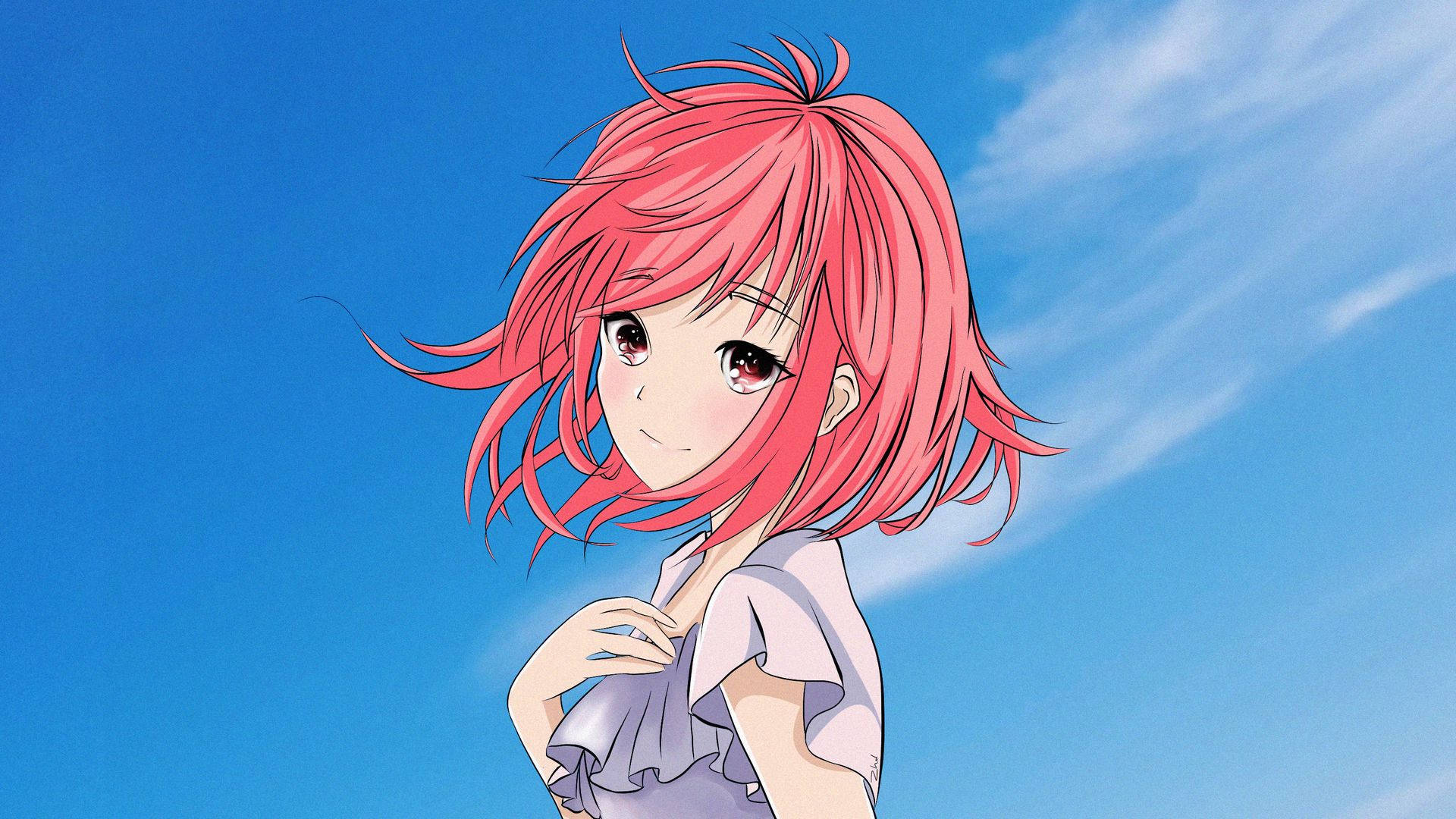 Cute Anime Girl With Pink Hair Wallpaper