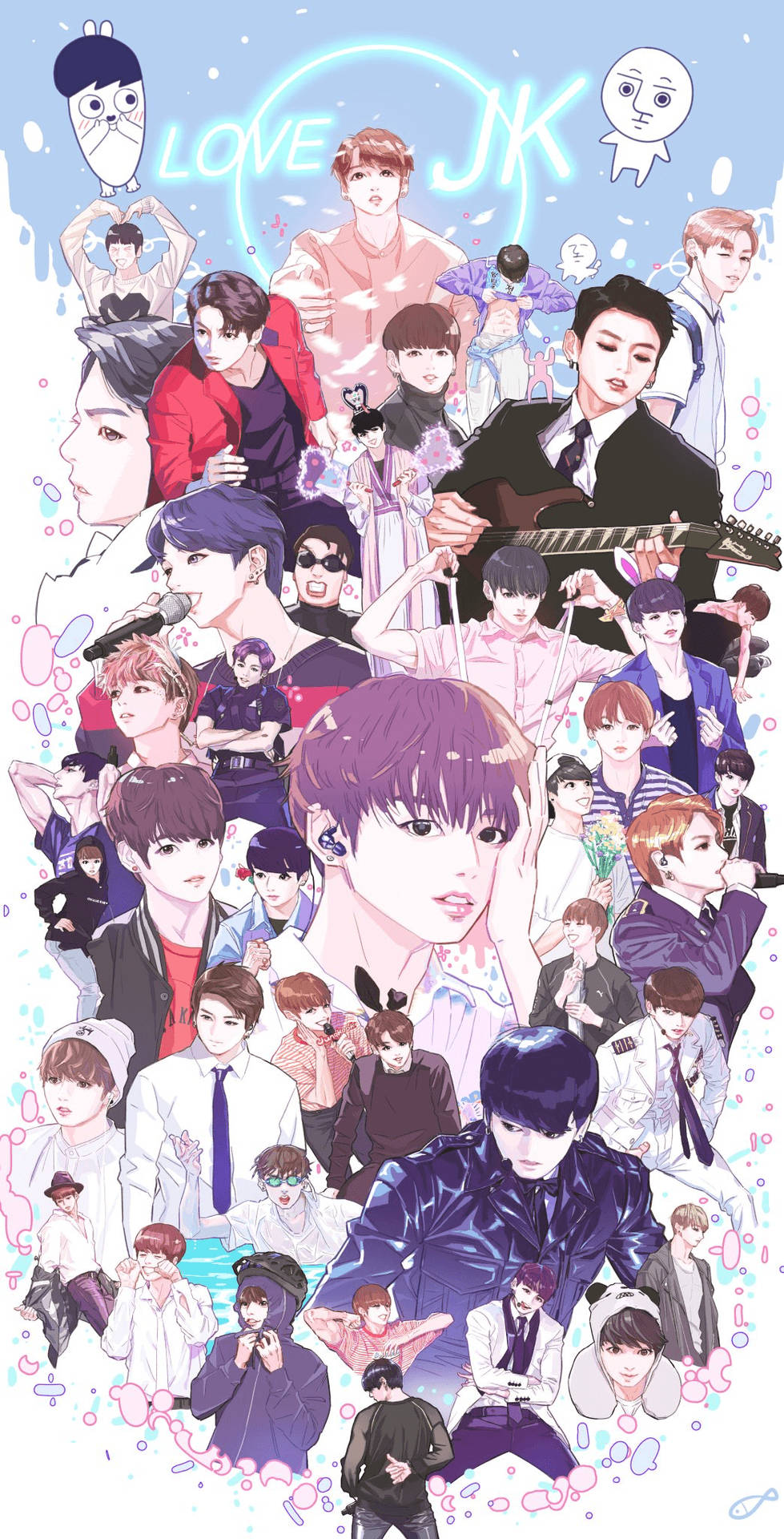 Download Cute Anime Jungkook Fan Art Wallpaper 