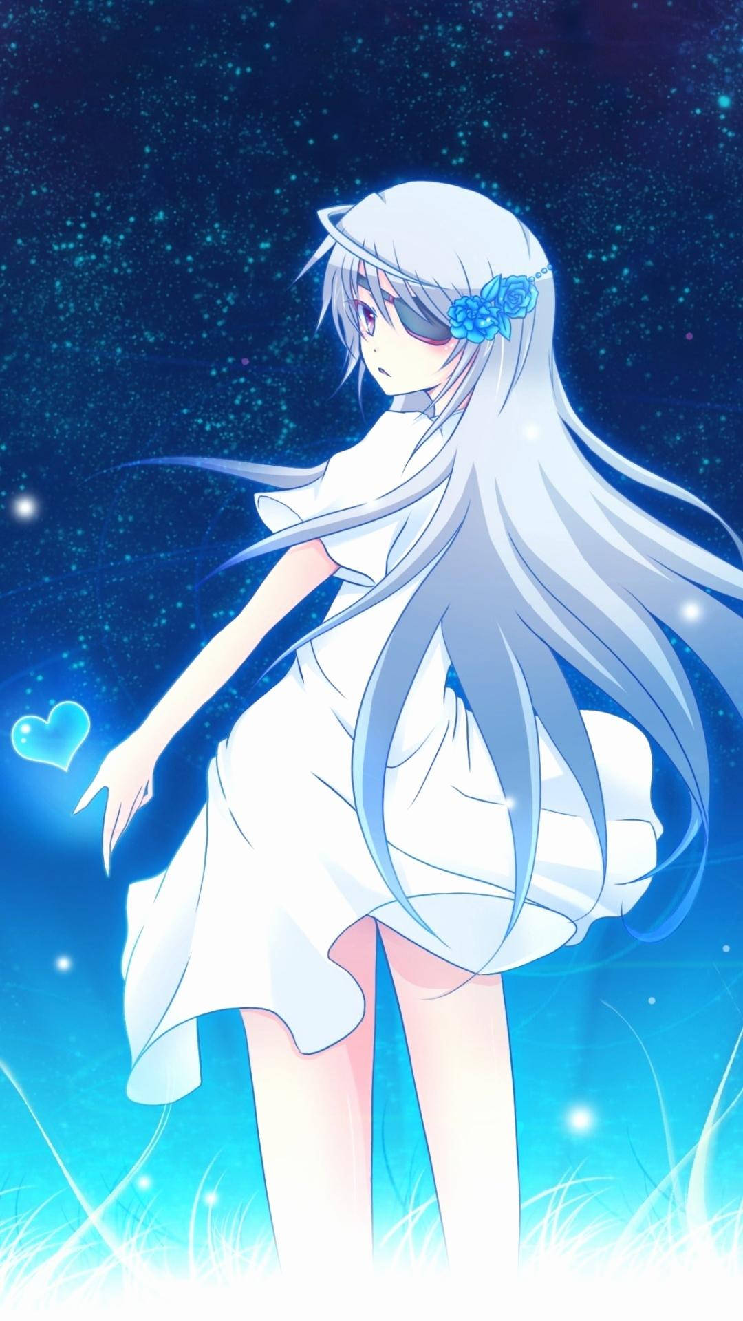 Cute Anime PFP Blue Lady Wallpaper