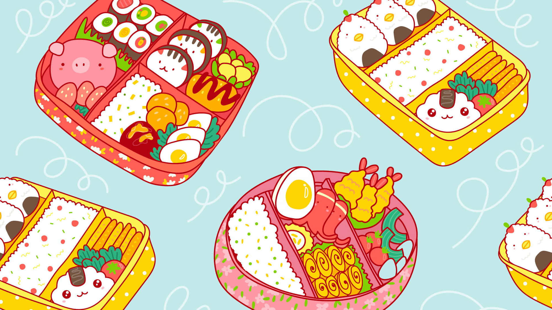 Cute_ Anime_ Style_ Bento_ Boxes Wallpaper