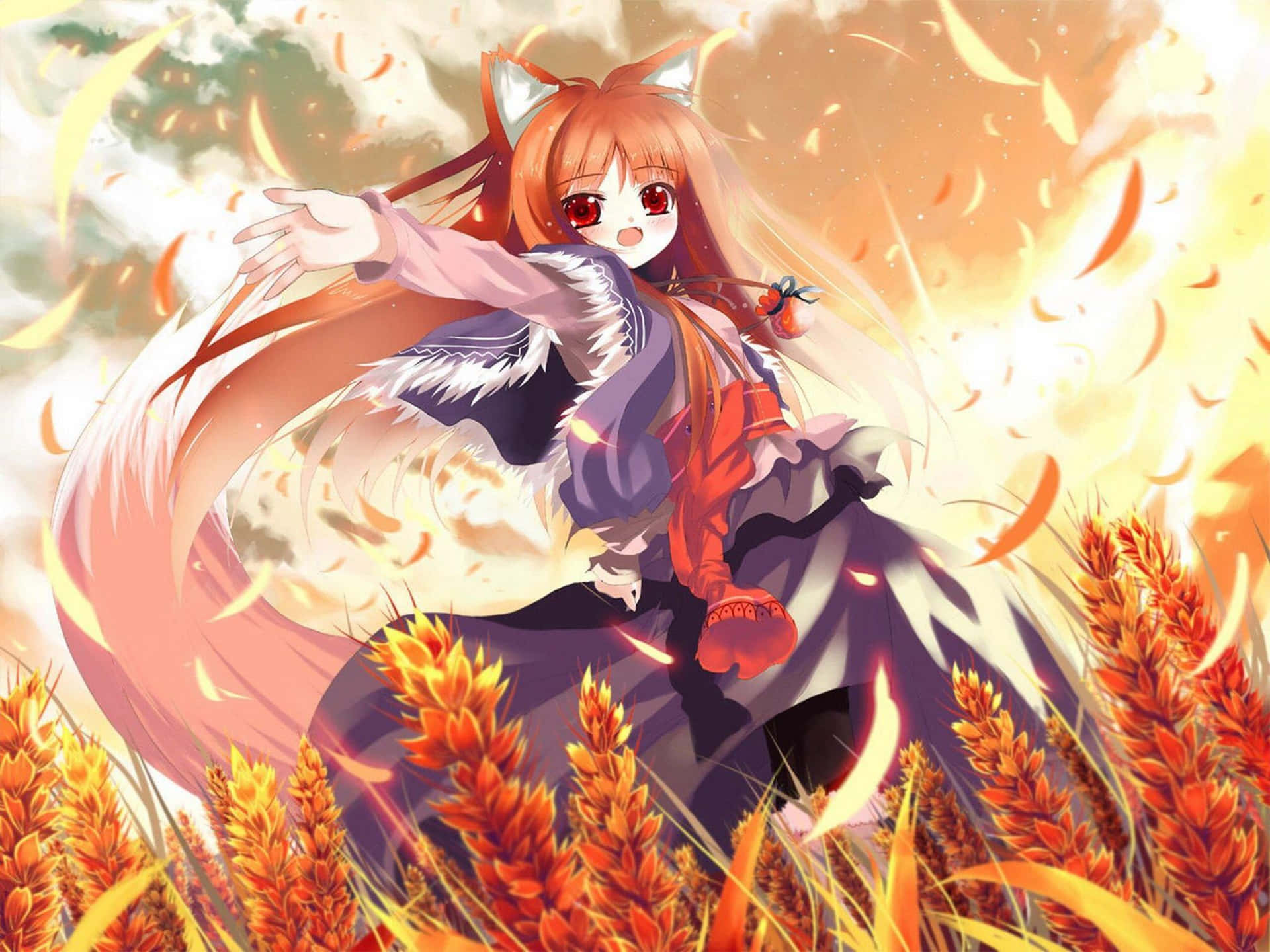 Cute Anime Girl Spice And Wolf Wallpaper