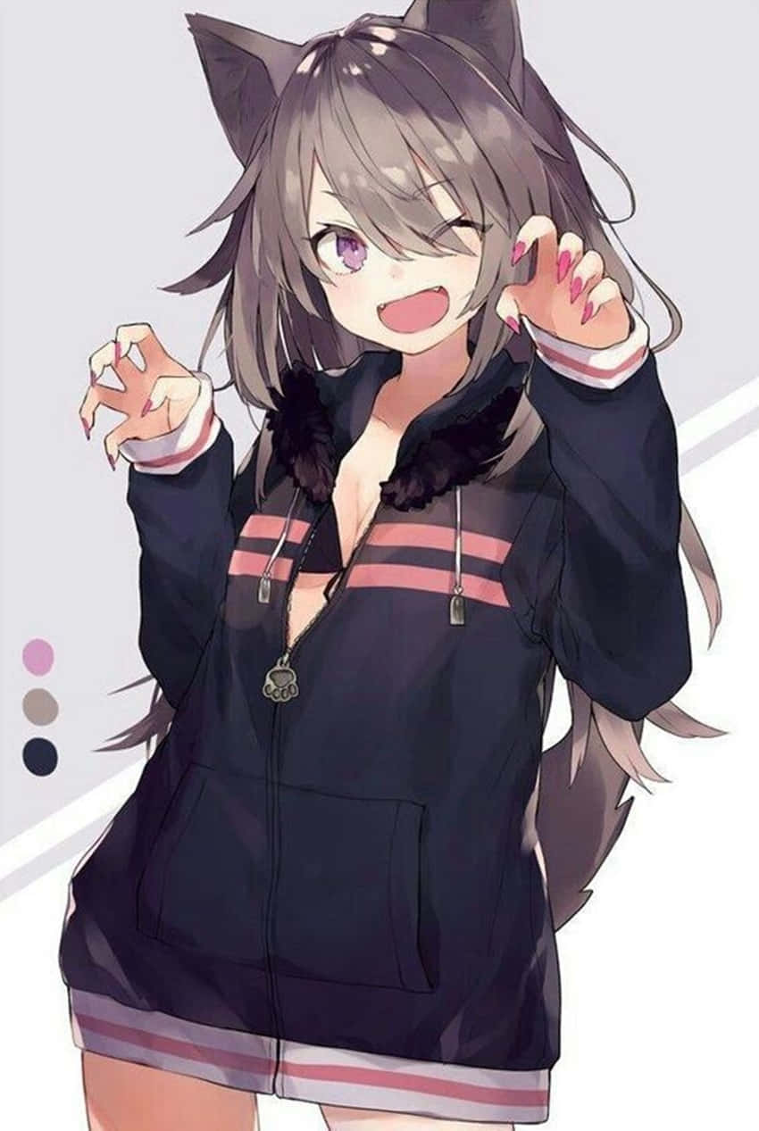 Cute anime wolf girl