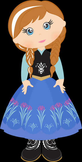 Cute Anna Frozen Character PNG