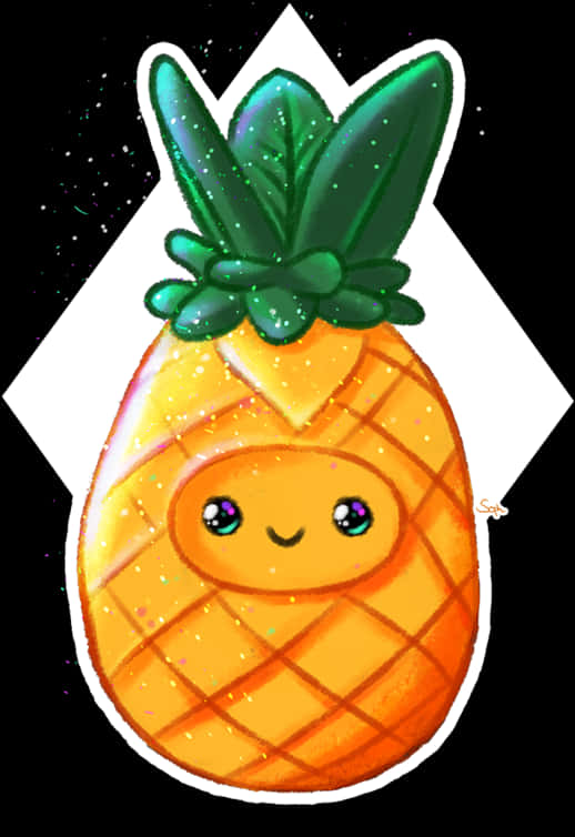 Cute Anthropomorphic Pineapple PNG