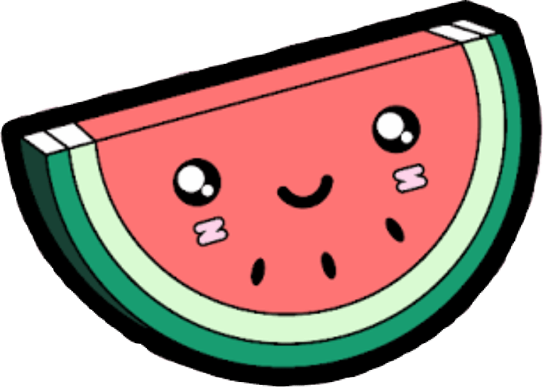 Cute Anthropomorphic Watermelon Slice PNG