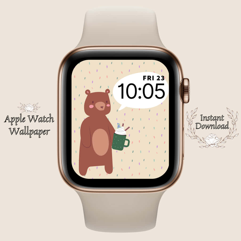 Cute Apple Watch Face Bear Mug Wallpaper