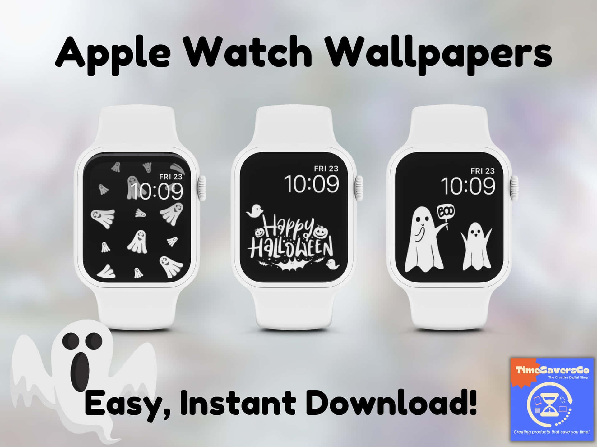 Cute Apple Watch Face Ghosts Wallpaper