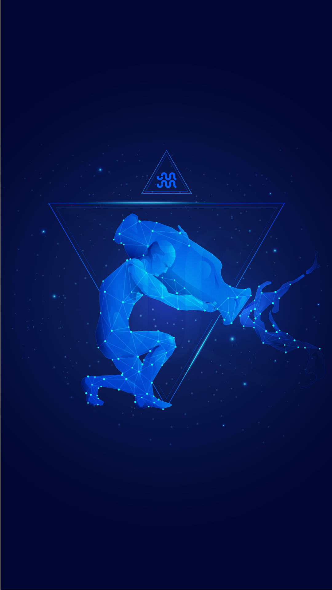 "Enchanting Blue Aquarius Symbol" Wallpaper