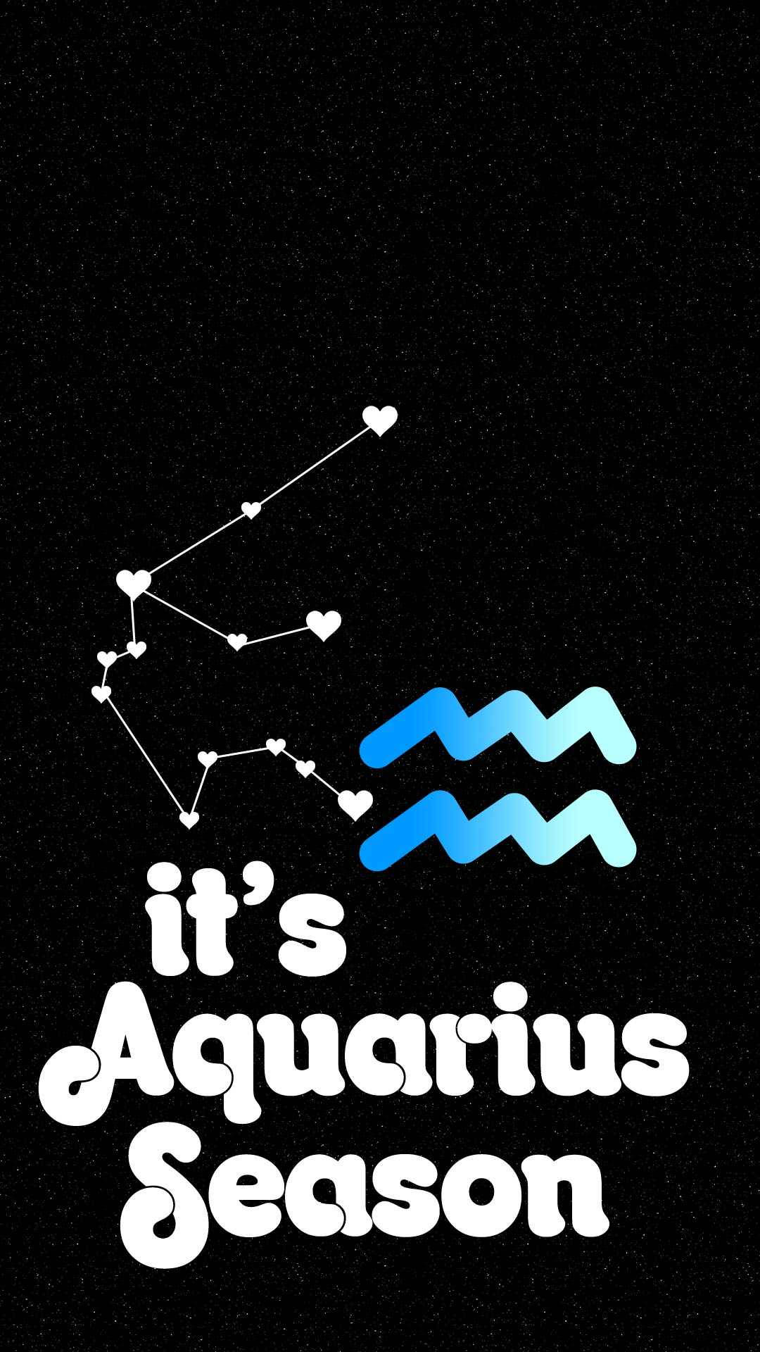 Cute Aquarius Constellation Heart Wallpaper