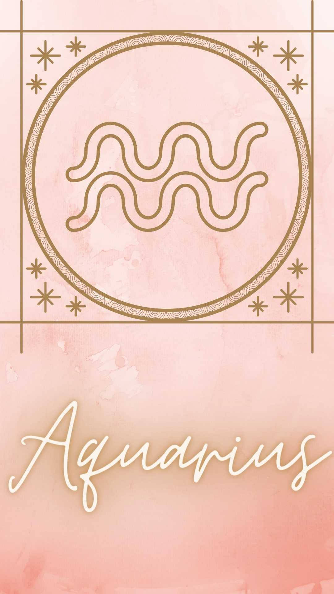 Adorable Peach Aquarius Illustration Wallpaper