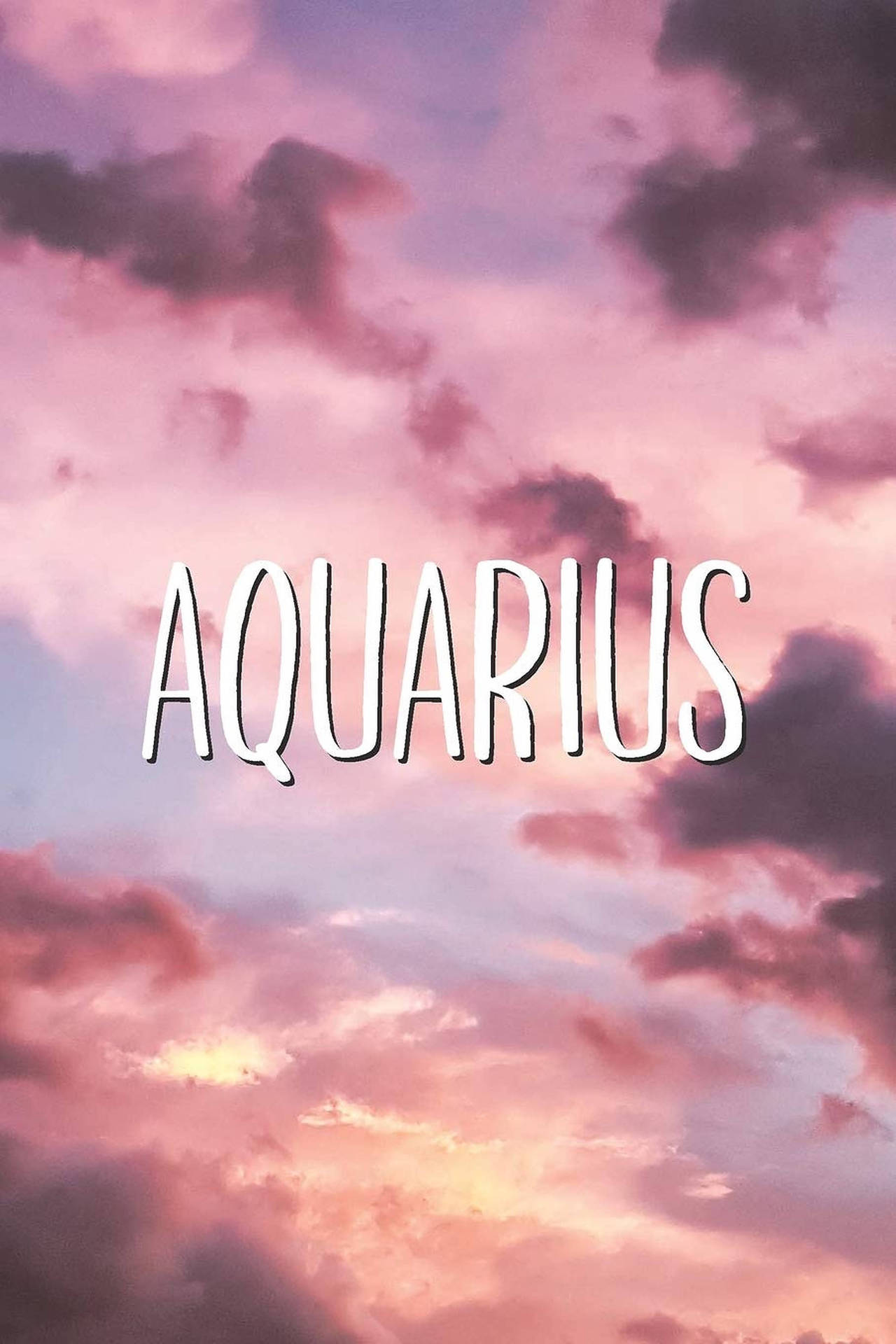 Cute Aquarius Pink Sky Wallpaper