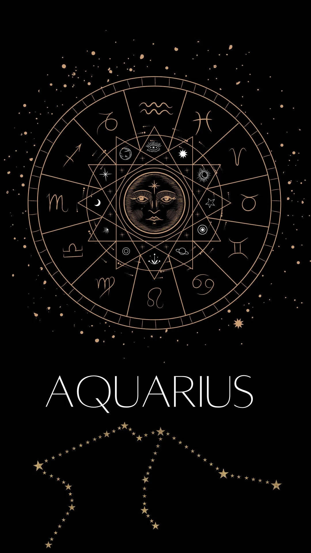 Cute Aquarius Signs And Constellation Wallpaper