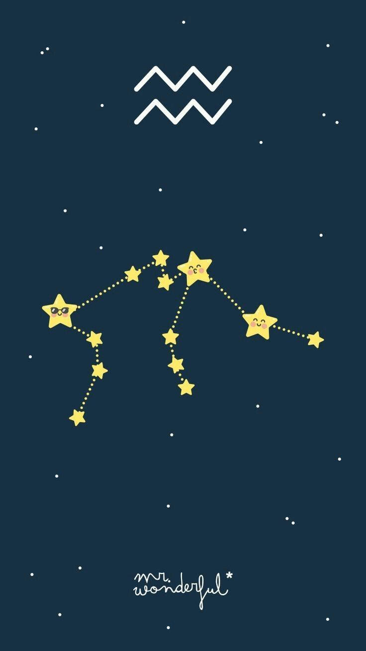 Cute Aquarius Star Emojis Wallpaper