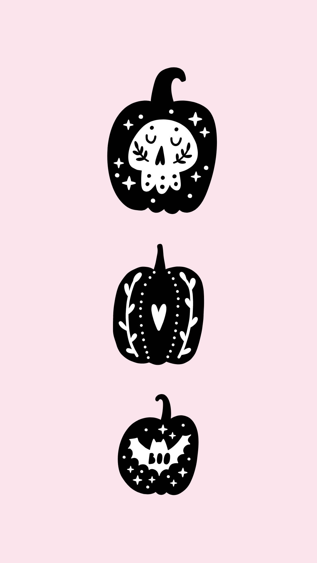 Cute Art Pumpkin Halloween Phone Wallpaper