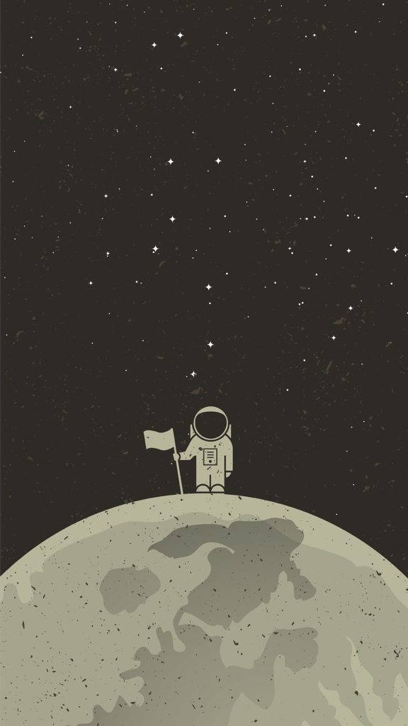 Sødt kunstværk af astronaut i rummet Wallpaper