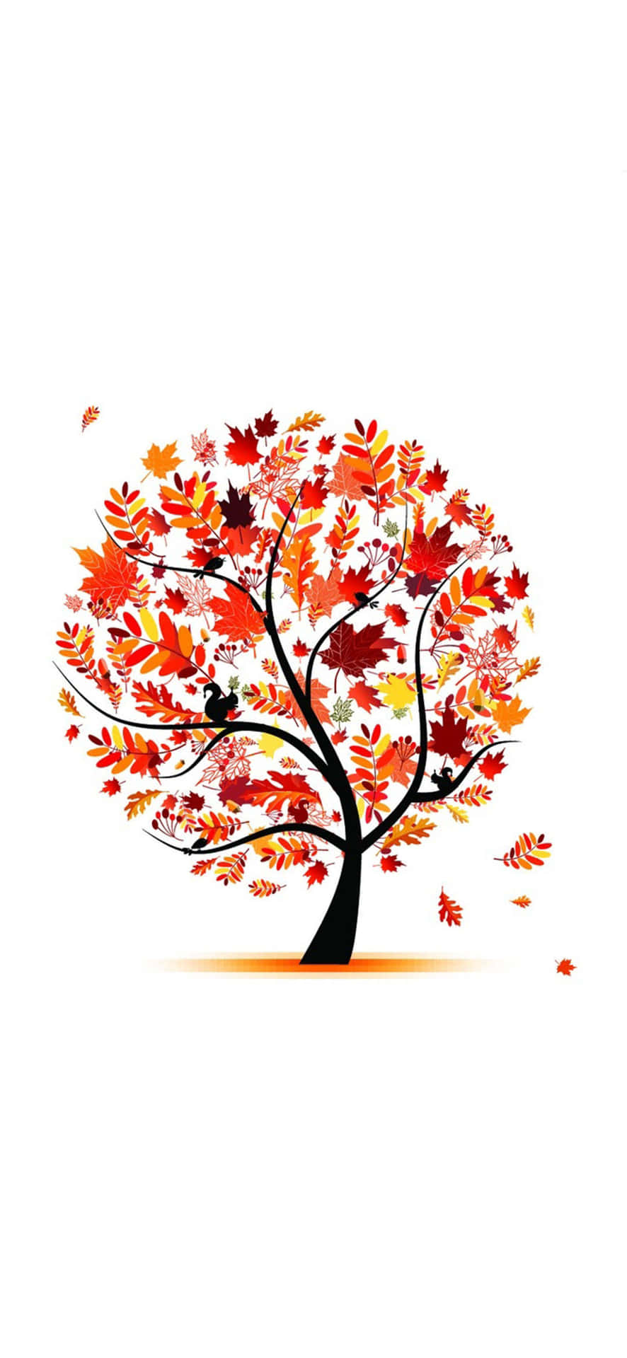 "Welcome the crisp colors and cool breeze of autumn with this charming wallpaper!" Wallpaper