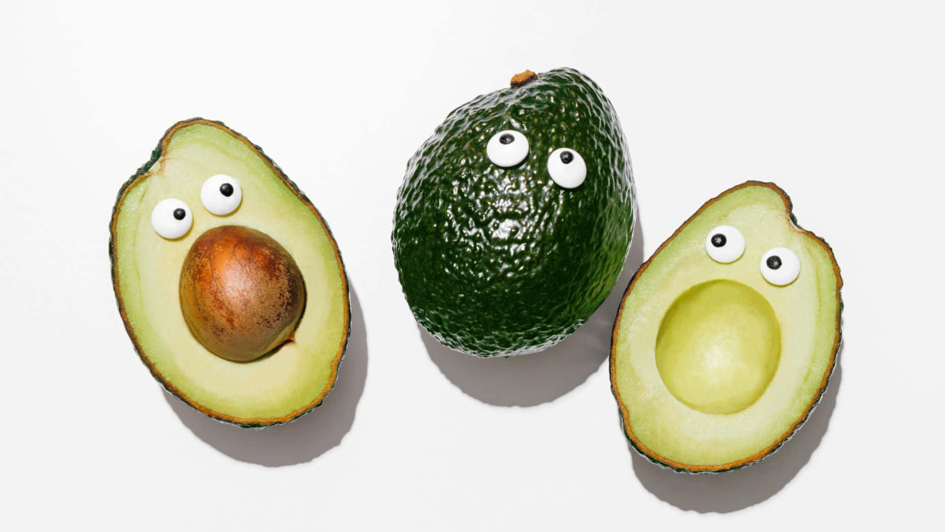 Adorable Avocado Friends on a Vibrant Background