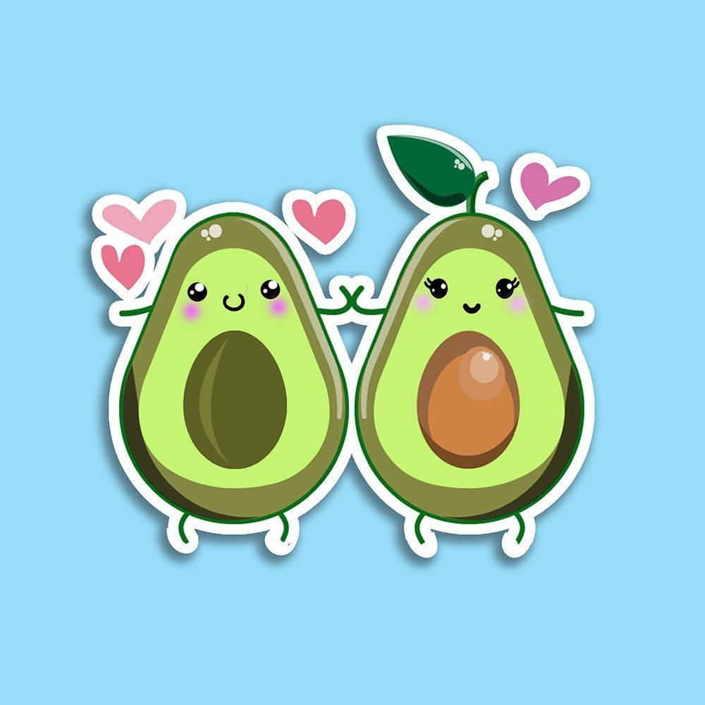 Download Cute Avocado Couple Wallpaper 