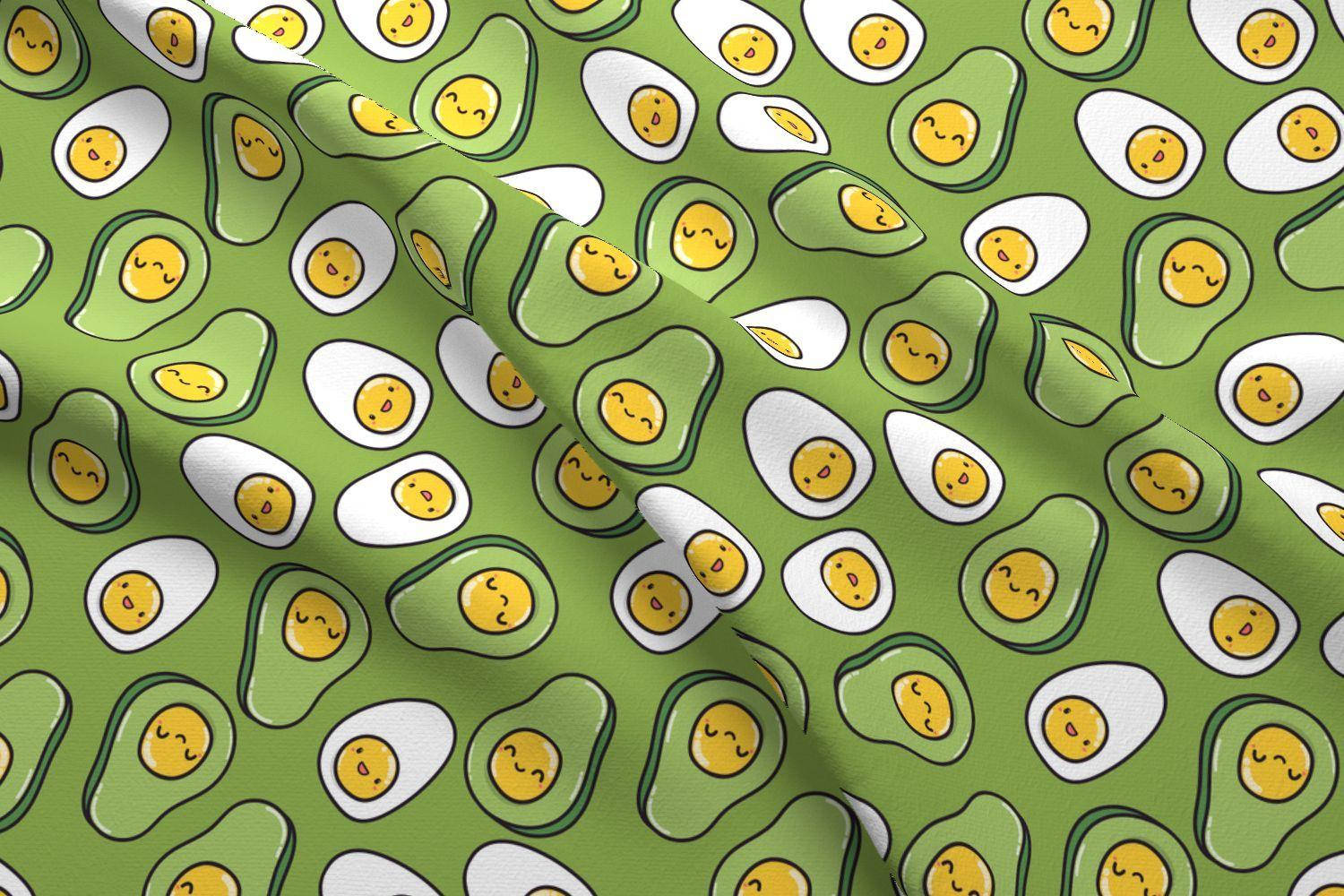 Cute Avocado Fruit Patterns Graphic Art Wallpaper
