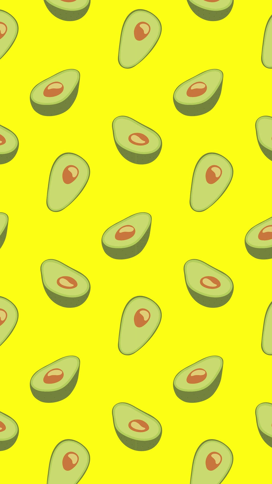 Cute Avocado Yellow Background Wallpaper