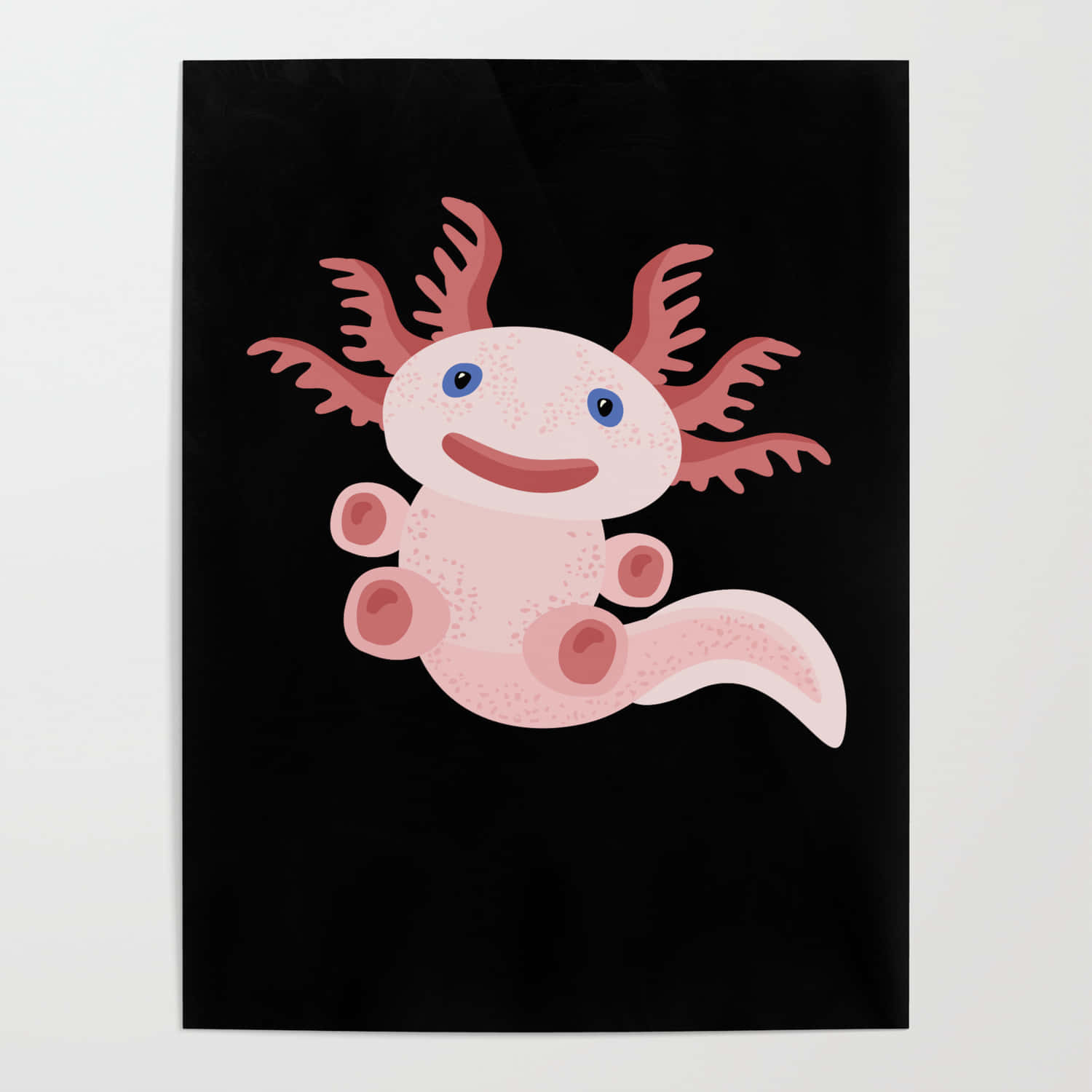Niedrigesdigitales Gemälde Eines Süßen Axolotls. Wallpaper