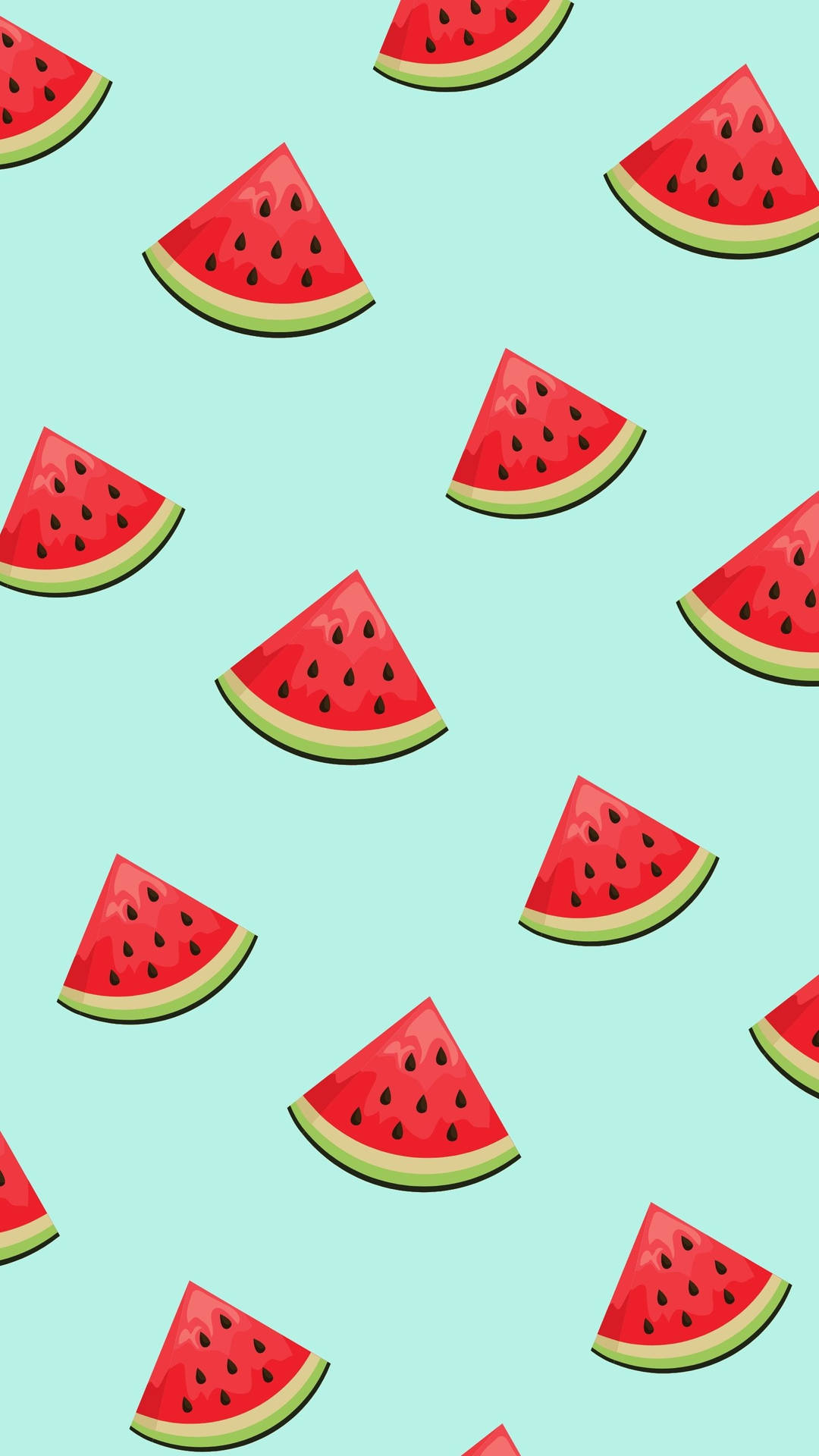 Sød Babyblå Watermelon Pattern Kunst Wallpaper