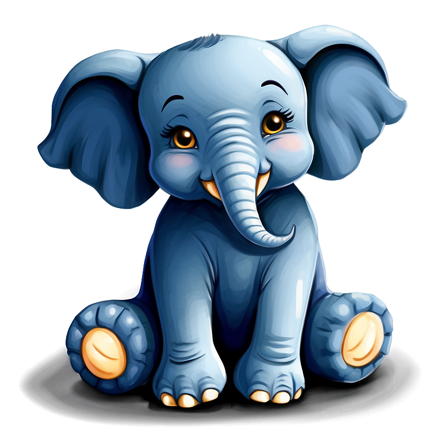 Cute Baby Elephant Illustration Png 06122024 PNG