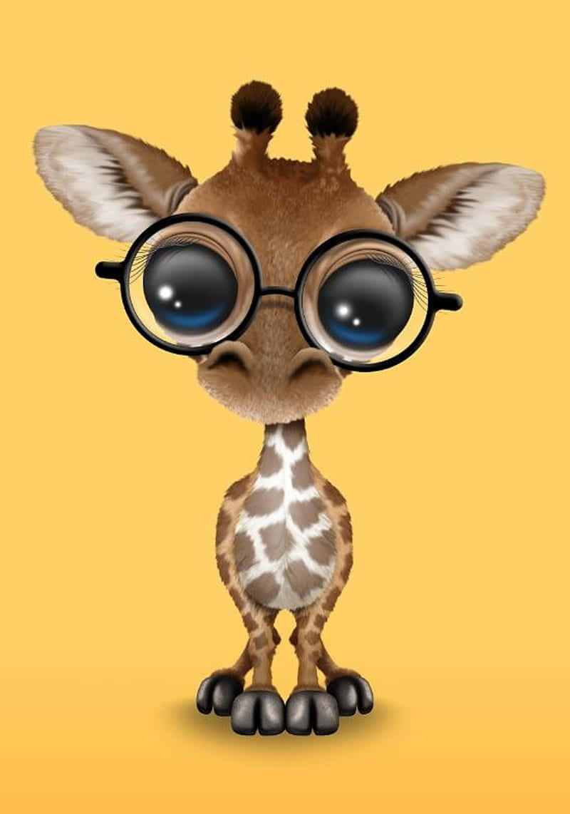 Niedlichesbaby-giraffen Mit Großen Augen. Wallpaper