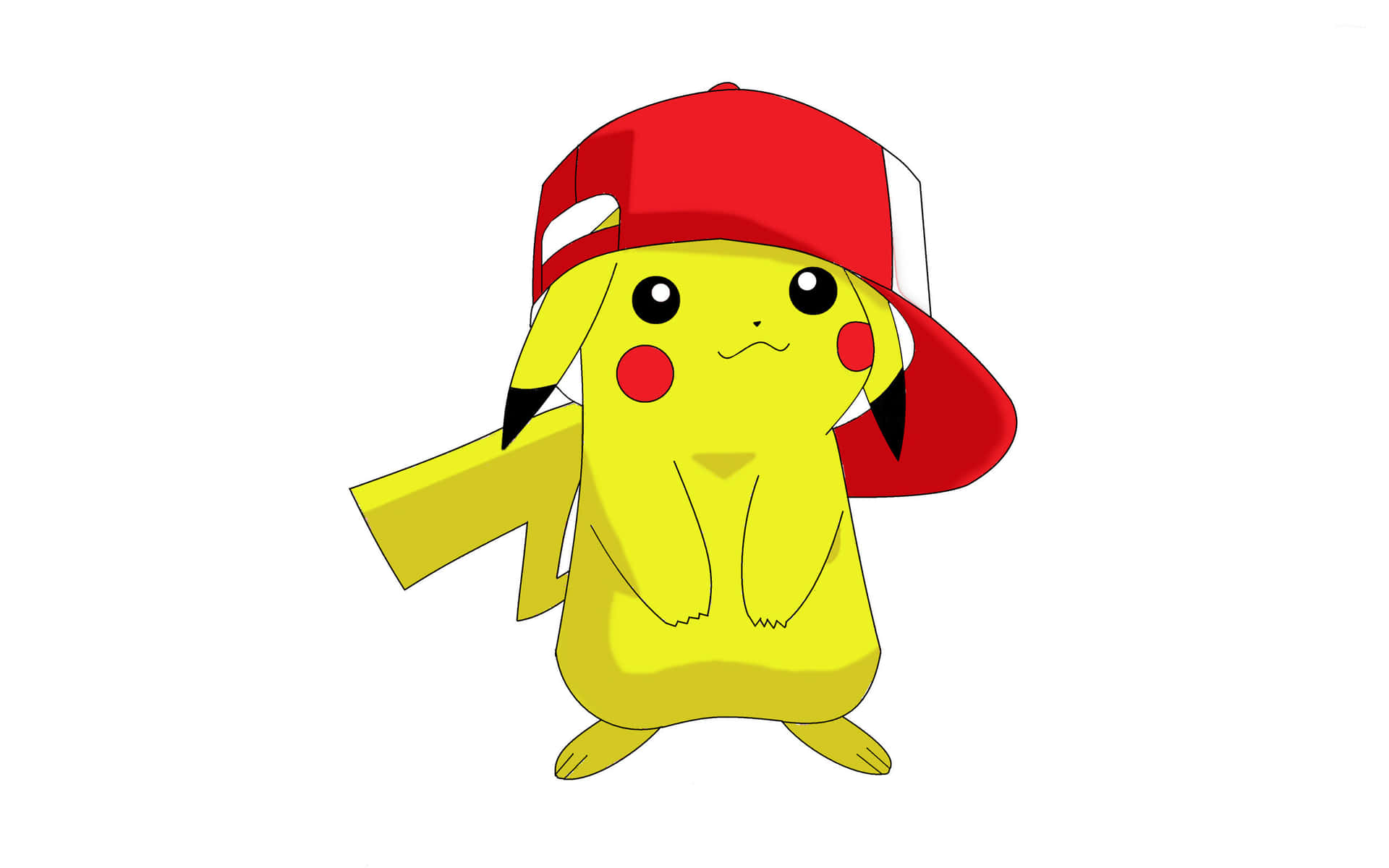 Pikachuusando Un Sombrero Rojo Fondo de pantalla