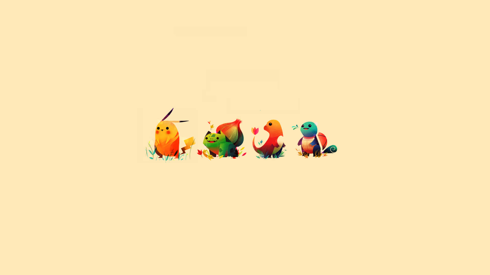 Sötabebis Pikachu Och Andra Pokemon. Wallpaper