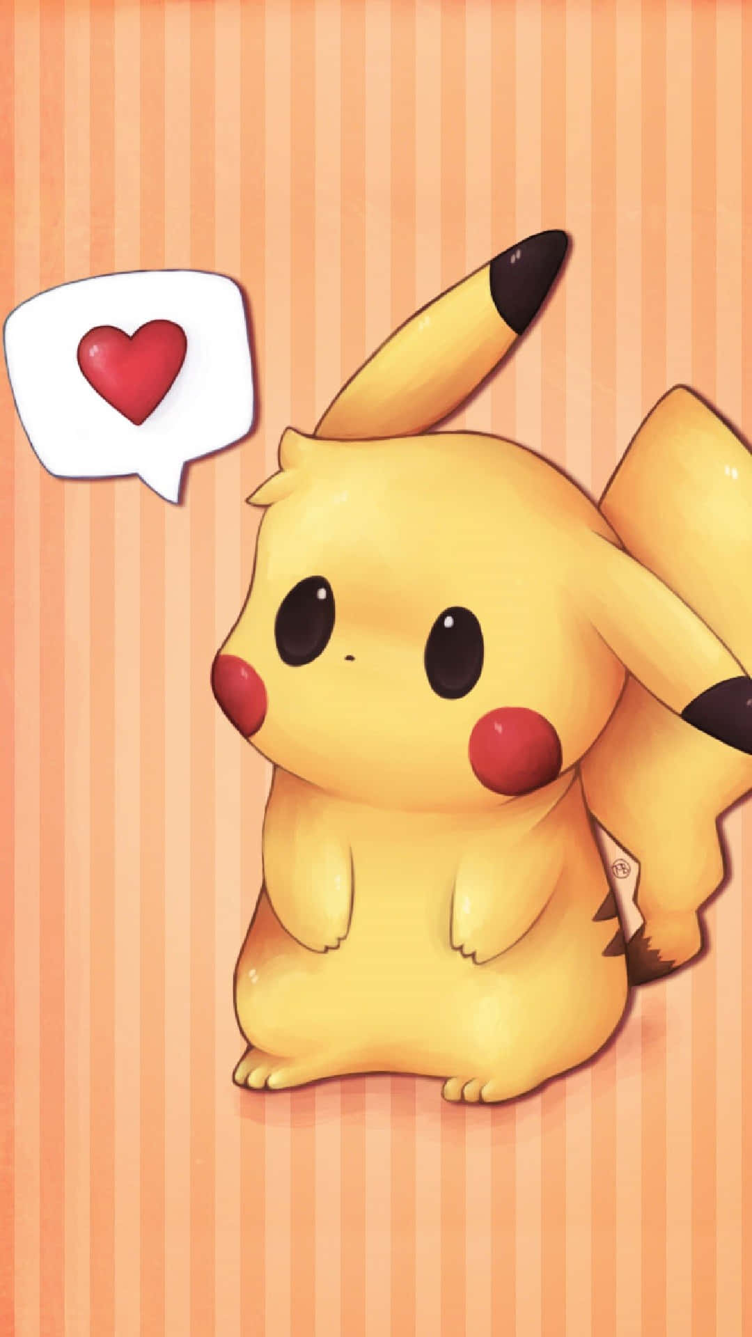 Pikachu With A Heart And A Speech Bubble Wallpaper