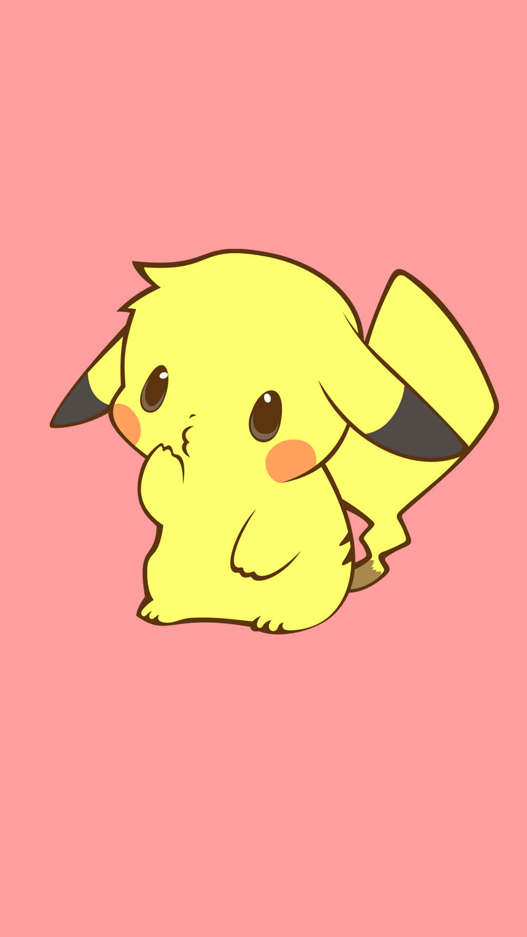 Lindobebé Pikachu Arte En Color Rosa. Fondo de pantalla