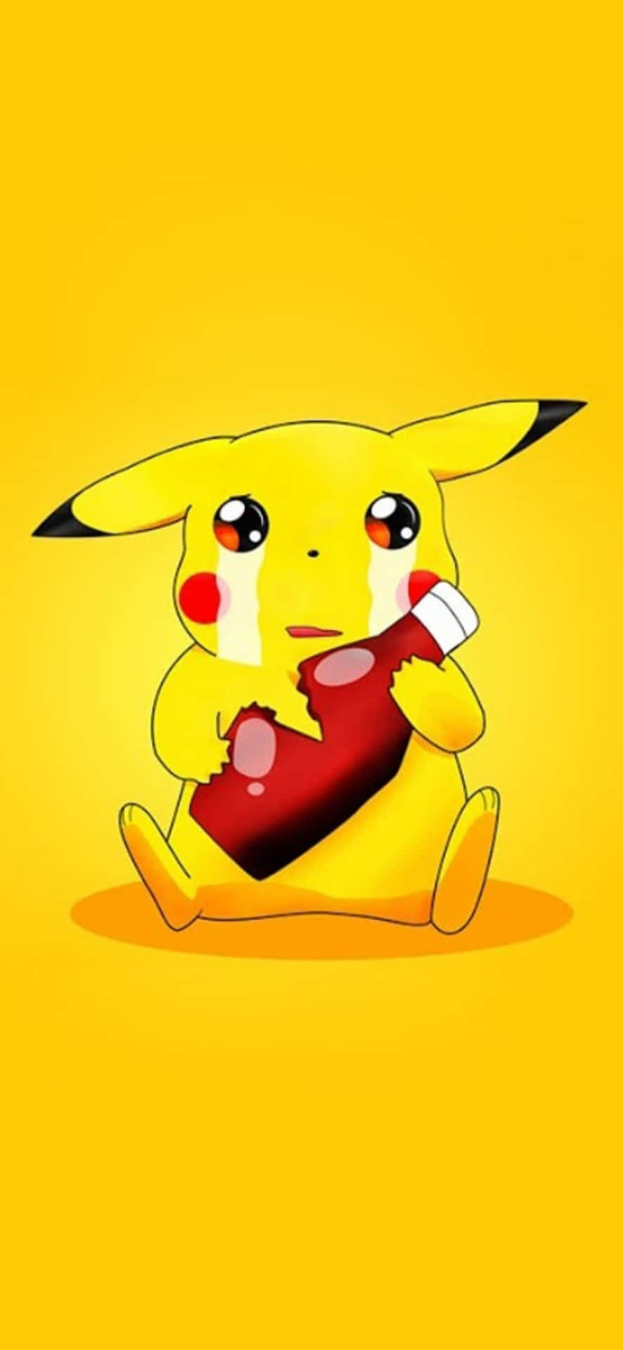 Gråtandesöta Bebisen Pikachu. Wallpaper