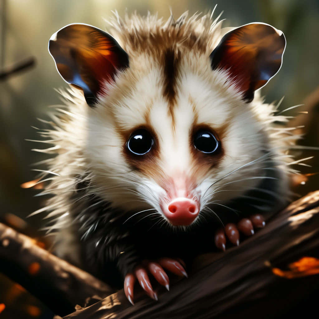 Cute Baby Possum Illustration Wallpaper