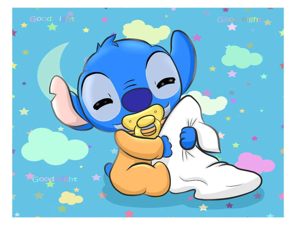 This sweet baby Stitch would love to be your friend! Wallpaper