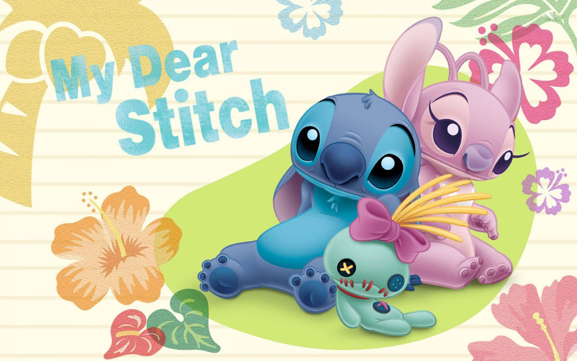 Se på dette søde Cute Baby Stitch-tapet! Wallpaper