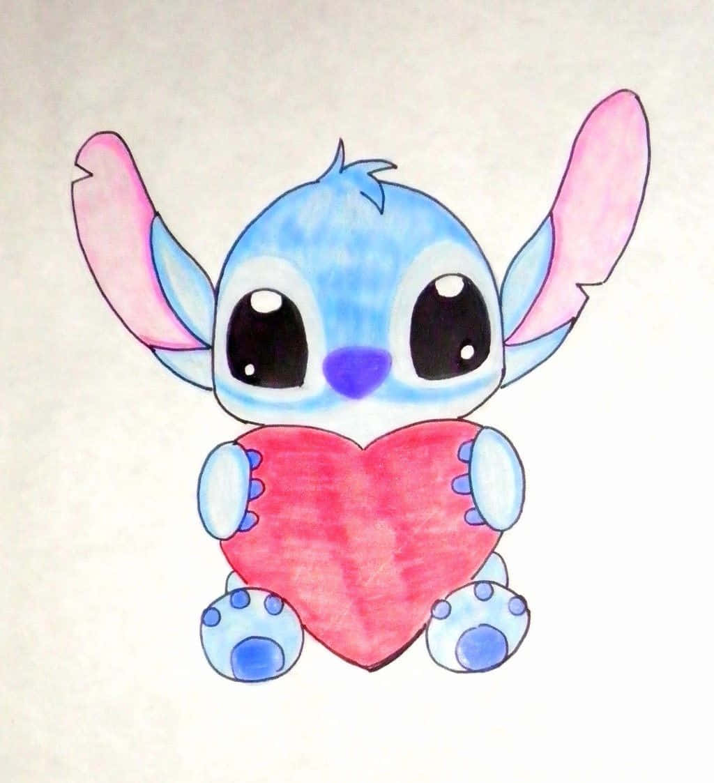 Aww, look how Cute Baby Stitch smiles! Wallpaper