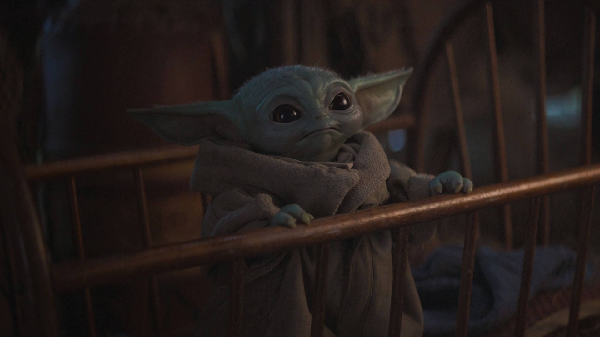 Cute Baby Yoda On Crib