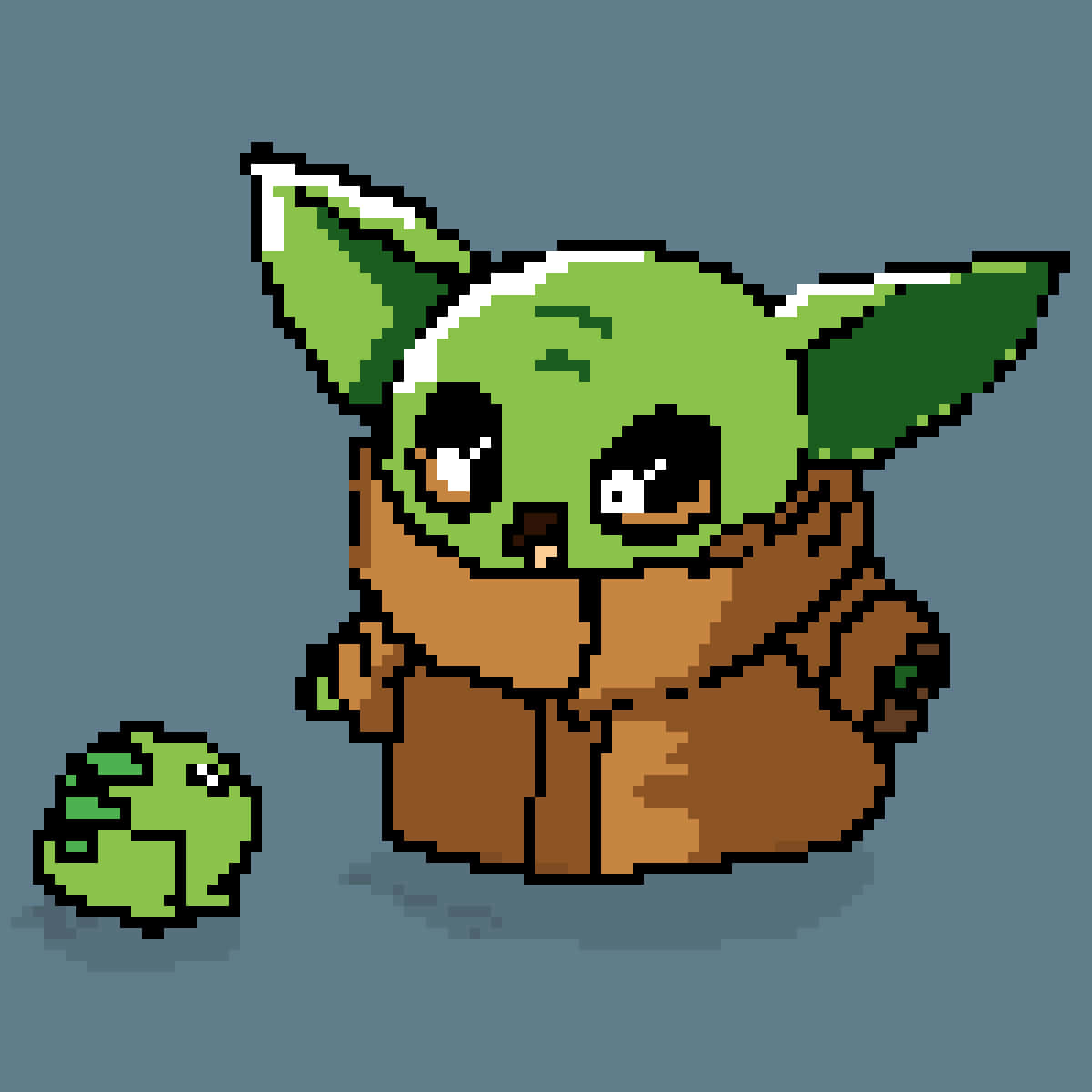 Cute Baby Yoda Pixel Picture